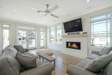 Inspiration for a coastal living room remodel in New York