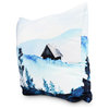 Over the Hills 16" Blue Holiday Print Decorative Throw Pillow