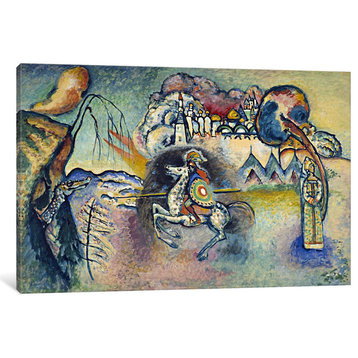 "Saint George Rider and the Dragon" by Wassily Kandinsky, Canvas Print, 26x18"