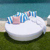 Cushioned Chaise Outdoor Bed White Terrycloth cover
