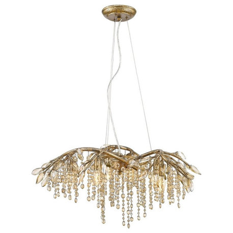 Autumn Twilight 6 Light Chandelier in Mystic Gold