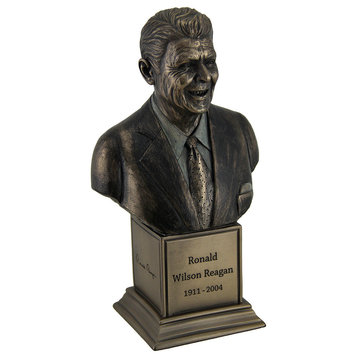 Ronald Wilson Reagan Bronze Finish Statue On Inscribed Plinth