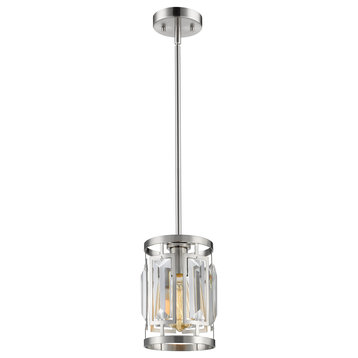 Mersesse Collection 1 Light Mini Pendant in Brushed Nickel Finish