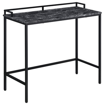 Brighton Console Table With Faux Black Marble Top and Black Metal Frame
