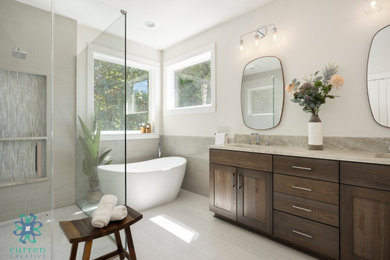 Inspiration for a large transitional bathroom remodel in Portland