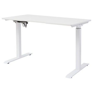 Unique Furniture Electric Height Adjustable Standing Desk in White