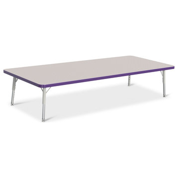 Berries Rectangle Activity Table - 30" X 72", T-height - Gray/Purple/Gray