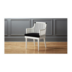 Mae White Rattan Chair | CB2 - Dining Chairs