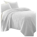 Ienjoy Home - Becky Cameron Premium Ultra Soft Damask Pattern Quilted Coverlet Set, White, Twi - Casual elegance meets pure uncompromising comfort with this Premium Quilted Coverlet by The Becky Cameron Sure to compliment any bedroom style, this beautiful coverlet is available in three timeless patterns and six vintage, captivating colors. The Becky Cameron Coverlet is spun from our Premium Microfiber yarns, offering twice the durability of cotton and is 100% hypoallergenic. Enjoy easy maintenance with this machine washable, wrinkle free and stain resistant premium beauty. Truly an All Seasons Coverlet, it will keep you warm in the winter and cool in the summer. The Becky Cameron Premium Quilted Coverlet will surely add the finishing touch to your tranquil bedroom oasis.