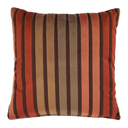 Pillow Decor - Canyon Stripes Velvet Throw Pillow 20x20 - Decorative Pillows