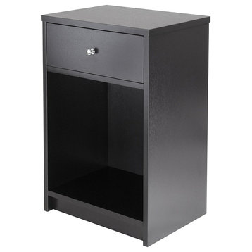 Modern Squamish Accent Table With 1, Drawer, Black