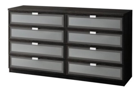Hopen 8 Drawer Dresser Black Brown Frosted Gl Scandinavian Hopen 8 Drawer Dresser Black Brown Frosted Gl