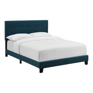 Amira Full Upholstered Fabric Bed Azure Transitional Panel Beds by Modway Houzz