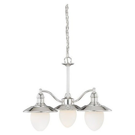 Marina Bay 3-Light Chandelier Polished Nickel