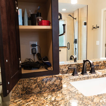 Receptacle in Tower Vanity Cabinet