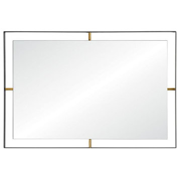 Varaluz Lighting 610030 Framed, 30 Rectangular Wall Mirror, Black
