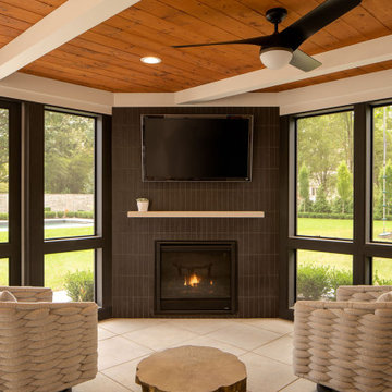 Screened Porch Addition with Fireplace & Outdoor Living Spaces