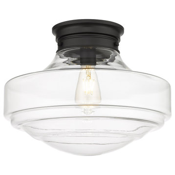Ingalls Large Semi-Flush With Clear Glass Shade