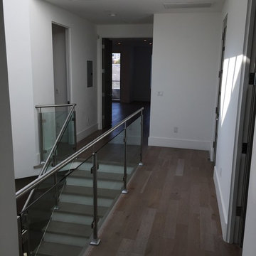 Straight Staircase with Glass Railing Kings Rd West Hollywood