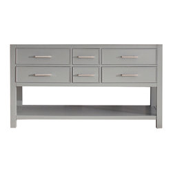 Avanity Corporation - Avanity Brooks 60" Vanity Only, Chilled Gray Finish - Bathroom Vanities And Sink Consoles