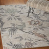 8' x 10' Soft Beige Birds and Trees Area Rug