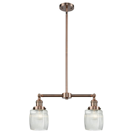 Colton 2-Light LED Chandelier, Antique Copper