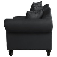 Classic Velvet Chaise Lounge With Nailhead Accents, Black