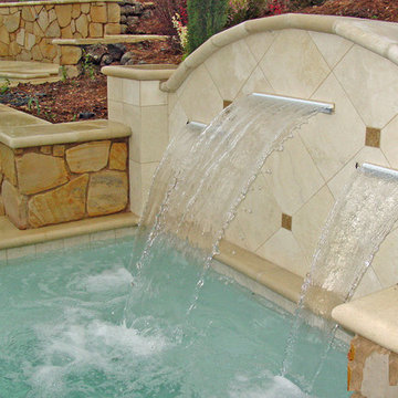 Swimming Pool, Retaining Walls and Detached Spa