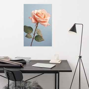 Poster Wall Bedroom: Blooming Brilliance Blush Flowers Photorealistic Painting -