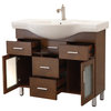 39.8" Single Sink Vanity, Wood, Walnut, 4 Drawers