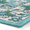 Bonnie Outdoor Oriental Area Rug, Ivory and Blue, 5'3"x7'