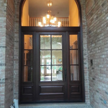 Wood Doors with Decorative Glass