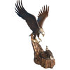 Eagle with nest Bronze Statue -  Size: 36"L x 40"W x 63"H.