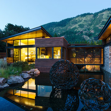 Bridge between Master Suite and Main House over the reflecting pond