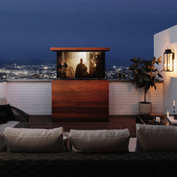 Brazilian IPE wood TV lift cabinet