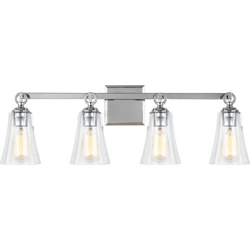 Monterro 4-Light Vanity, Chrome, Clear Seeded