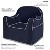 P'kolino Reader Chair Navy Blue with white piping