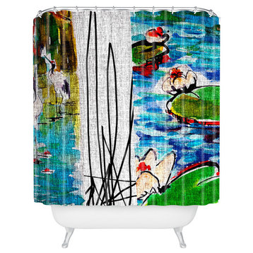 Ginette Fine Art Red Crowned Cranes Shower Curtain, 72"x69"
