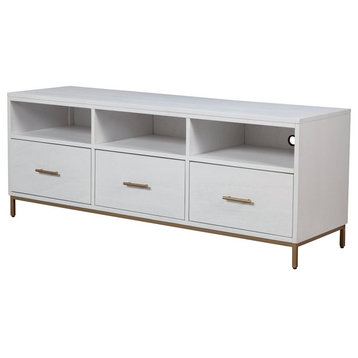 Alpine Furniture Madelyn Wood TV Console in White