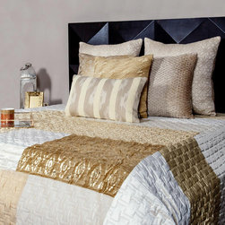 Gaia Gold Foil Velvet Bedspread - Quilts And Quilt Sets