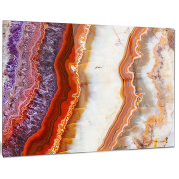 "Colorful Stone Stripes" Glossy Metal Wall Art, 40"x30"