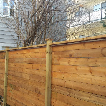 Horizontal Wood Privacy Fence for an Urban Backyard | Toronto