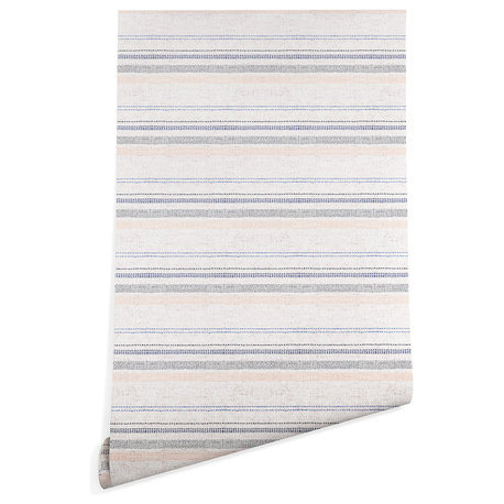 Deny Designs Holli Zollinger French Stripe Navy Wallpaper, Beige, 2'x4'