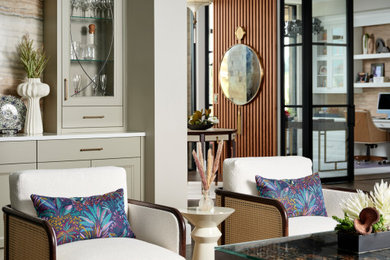 Example of an eclectic living room design in Denver