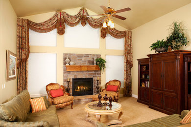 Inspiration for a transitional family room remodel in Phoenix