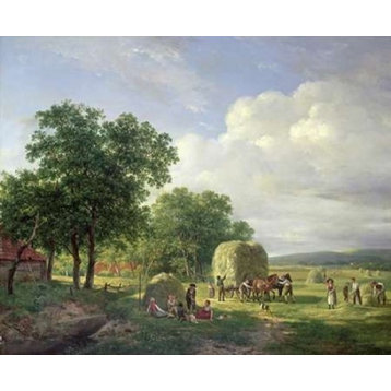 "A Wooded Landscape With Haymakers" Poster Print