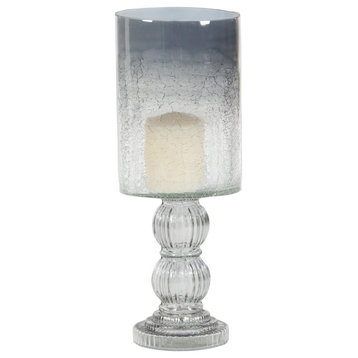 Traditional Black Glass Hurricane Lamp 24682