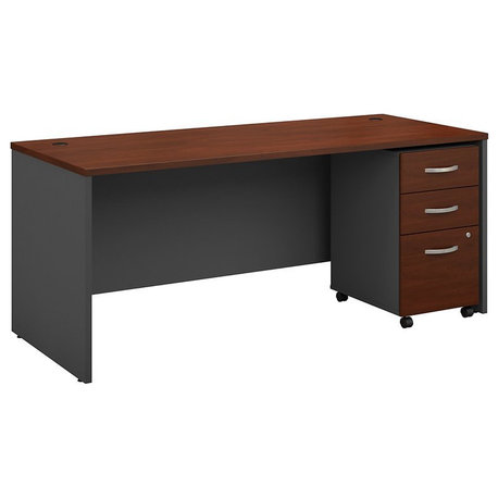 Series C 72W x 30D Office Desk with Drawers in Hansen Cherry - Engineered Wood