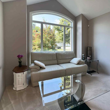 Custom Arched Picture Window – Calgary Family Room