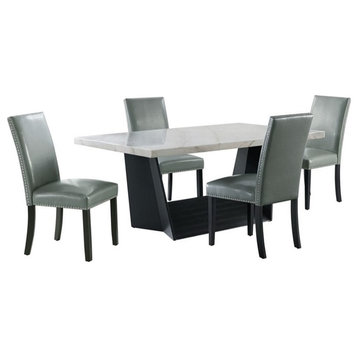 The Picket House Furnishings Dillon Standard Height 5PC Dining Set in White